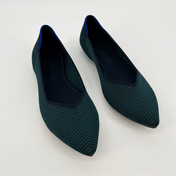 Rothy’s “The Point” in Cedar Herringbone Retired Print Pointed Toe Flats Size 10 - Picture 2 of 13